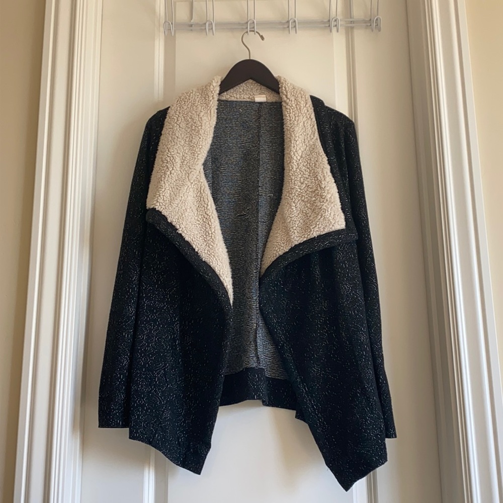 Wild Pearl Furry Faux Sherpa Cardigan